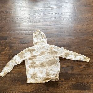 Women's Tie-Dye Hoodie - Brown and White